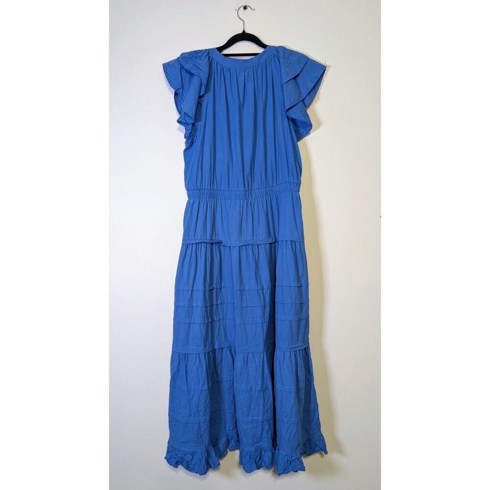 Pinch Blue Tiered Maxi Dress Women Large Cotton Ruffle Sleeve Boho Cottagecore - Picture 4 of 9